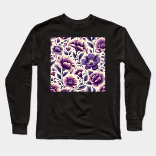 Purple Flowers Long Sleeve T-Shirt